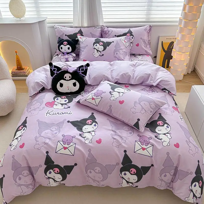 Sanrio cotton four-piece bedding set Kuromi cartoon cute bed sheet quilt cover children's bedroom dormitory three-piece set
Sanrio cotton four-piece bedding set Kuromi cartoon cute bed sheet quilt cover children's bedroom dormitory three-piece set
