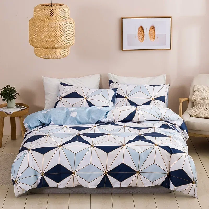 

Geometric Print Queen King Size Duvet Cover Set Twin Full Stripes Bedding Sets 2-3 Pcs Soft Skin Friendly Blanket Quilt Covers