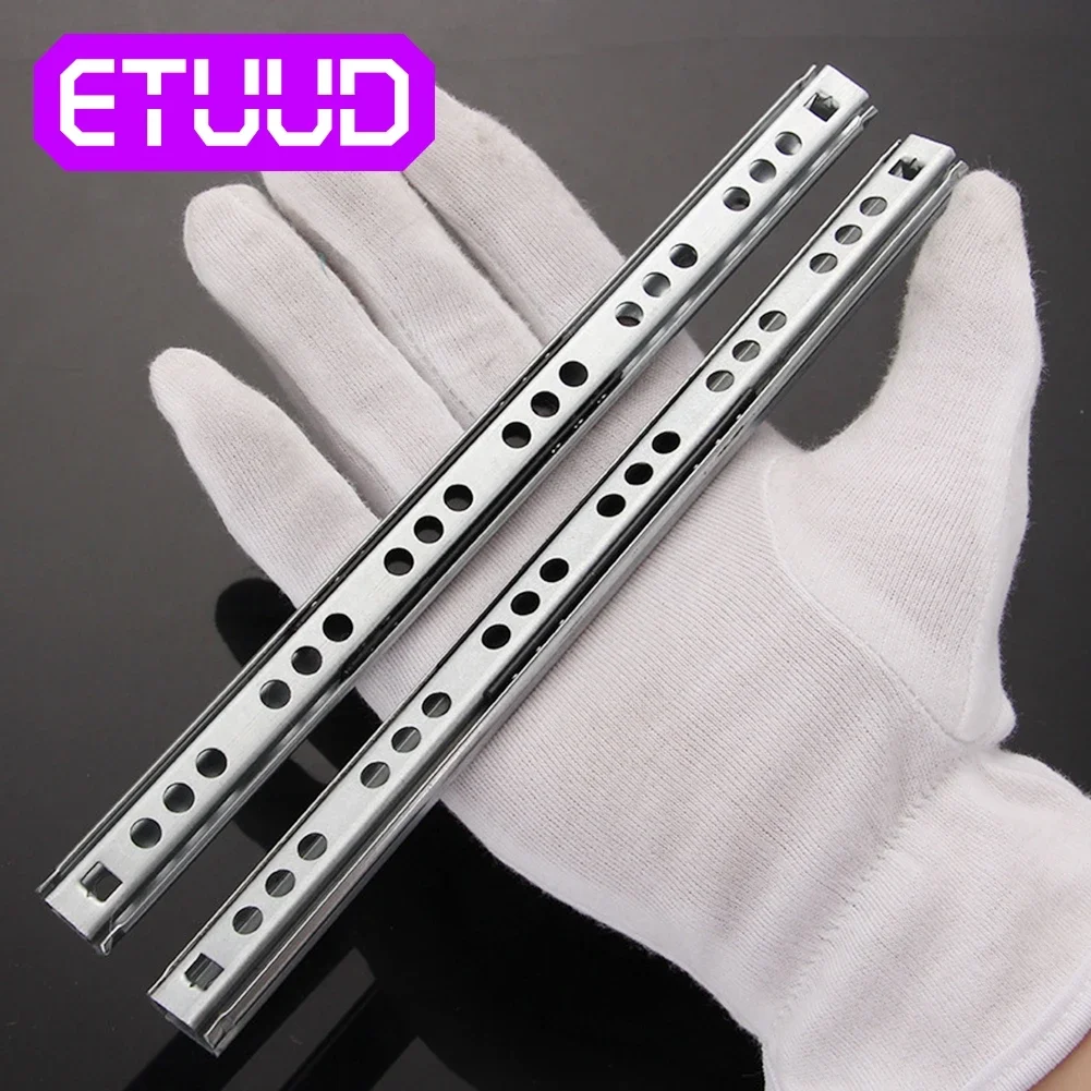 

2 Pieces Steel Ball Bearing Drawer Slides 8"-16" Steel Ball Bearing Slides for Keyboard Cabinet Cupboard Drawer Runners Furnitu