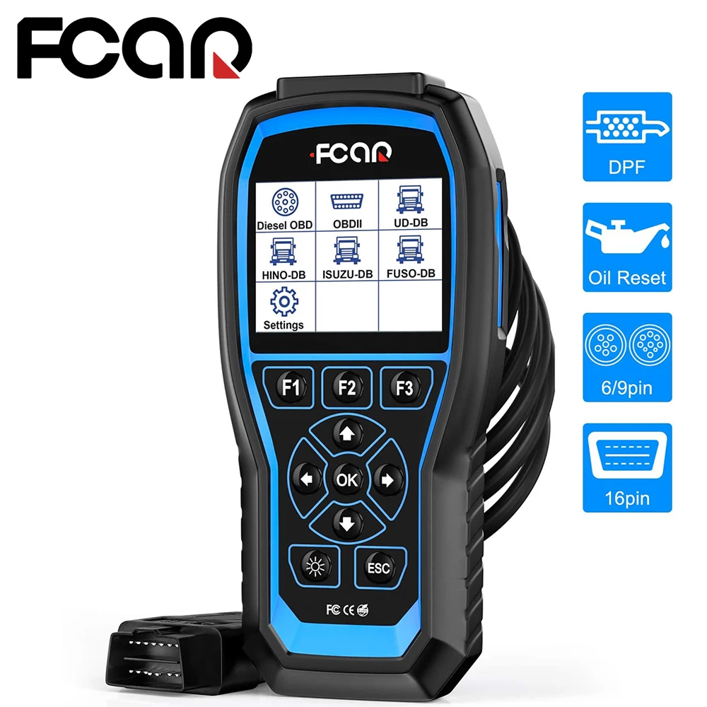 

Fcar F506 Pro Heavy Duty Truck Diagnostic Tool Professional OBD2 Scanner DPF Oil Reset Auto Diagnostic Scanner for Truck and Car