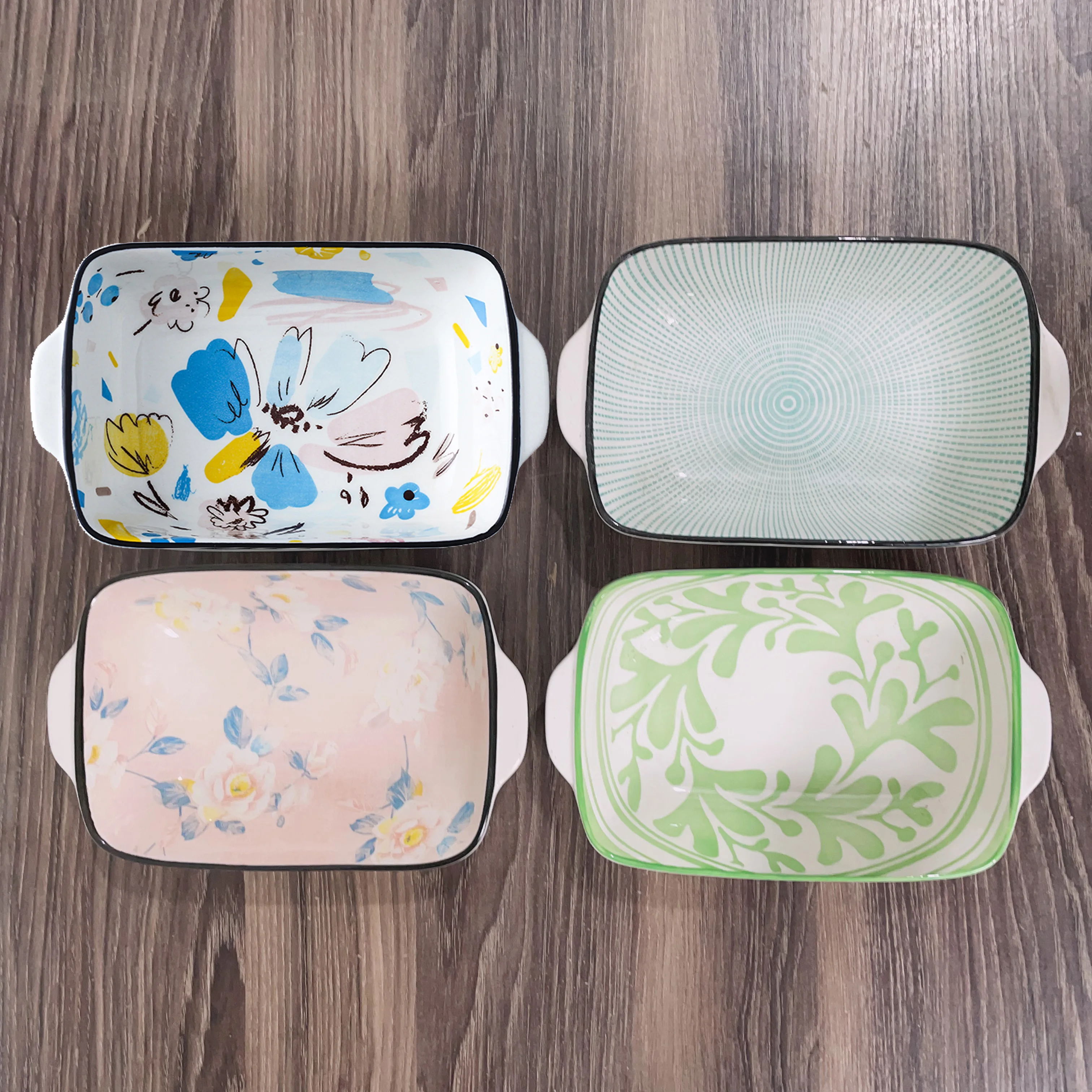 Nordic Style Oven Bowls With Handle, Set Of 4, Rectangular, Ceramic Tableware Family Pack, For Cereal Salad Pasta Salad Pasta
Nordic Style Oven Bowls With Handle, Set Of 4, Rectangular, Ceramic Tableware Family Pack, For Cereal Salad Pasta Salad Pasta