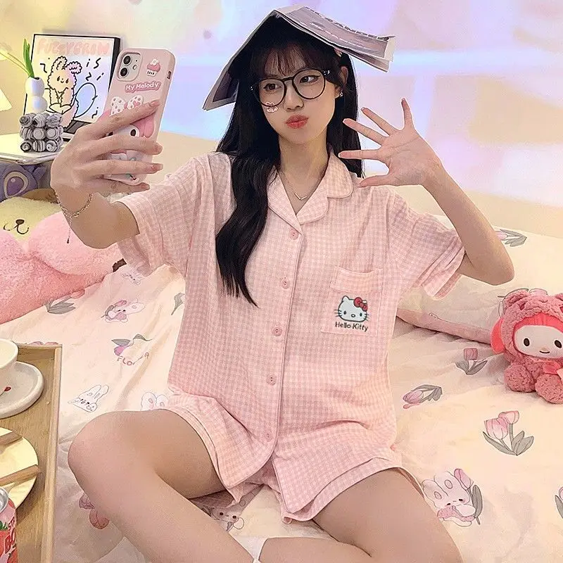 Cinnamoroll Kawaii Anime Sanrio Hello Kitty Pajamas Summer Cotton Short Sleeve Shorts Set Students Cute Cartoon Home Clothes Toy
Cinnamoroll Kawaii Anime Sanrio Hello Kitty Pajamas Summer Cotton Short Sleeve Shorts Set Students Cute Cartoon Home Clothes Toy