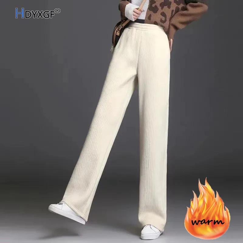 Winter High Waist Cashmere Straight-leg Pantalones Women Casual Loose Solid Color Thicken Trousers Korean Fashion Wide Leg Pants
Winter High Waist Cashmere Straight-leg Pantalones Women Casual Loose Solid Color Thicken Trousers Korean Fashion Wide Leg Pants