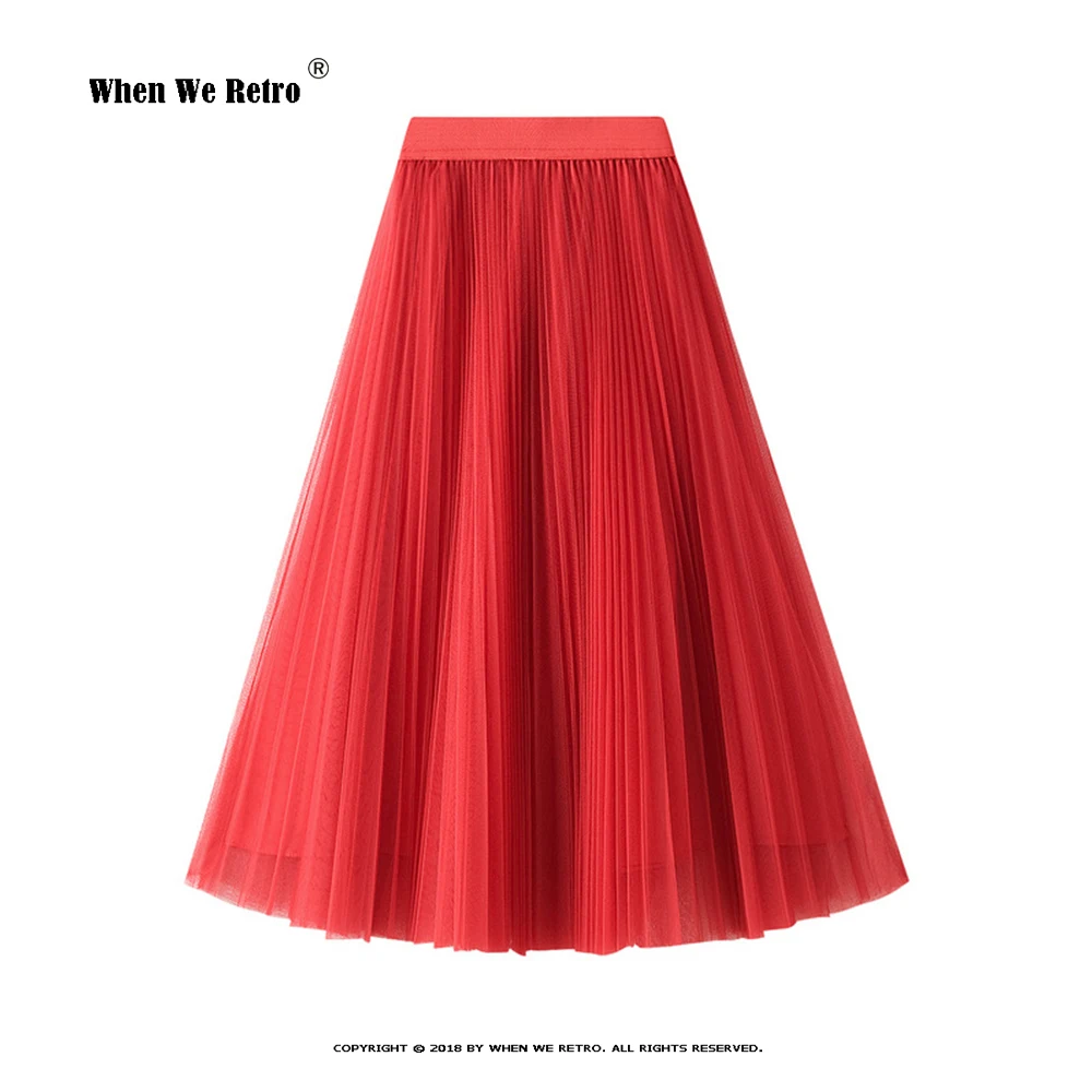 Red Tulle Pleated Long Skirt Women 2023 High Waist Fashion A Line Mesh Tulle Skirts Solid Color Sweet Swing Gauze Jupe RS1268
Red Tulle Pleated Long Skirt Women 2023 High Waist Fashion A Line Mesh Tulle Skirts Solid Color Sweet Swing Gauze Jupe RS1268