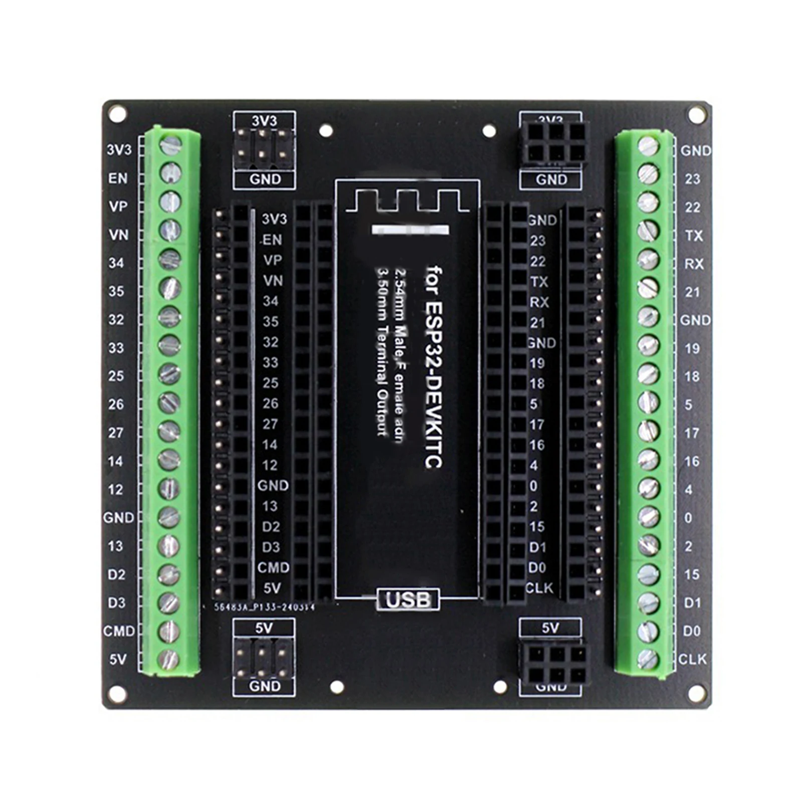 1pcs For ESP32 Super Breakout Board Terminal Expansion Board 3 Types Outputs Can Insert The 2.54 Male Or Female Motor
1pcs For ESP32 Super Breakout Board Terminal Expansion Board 3 Types Outputs Can Insert The 2.54 Male Or Female Motor