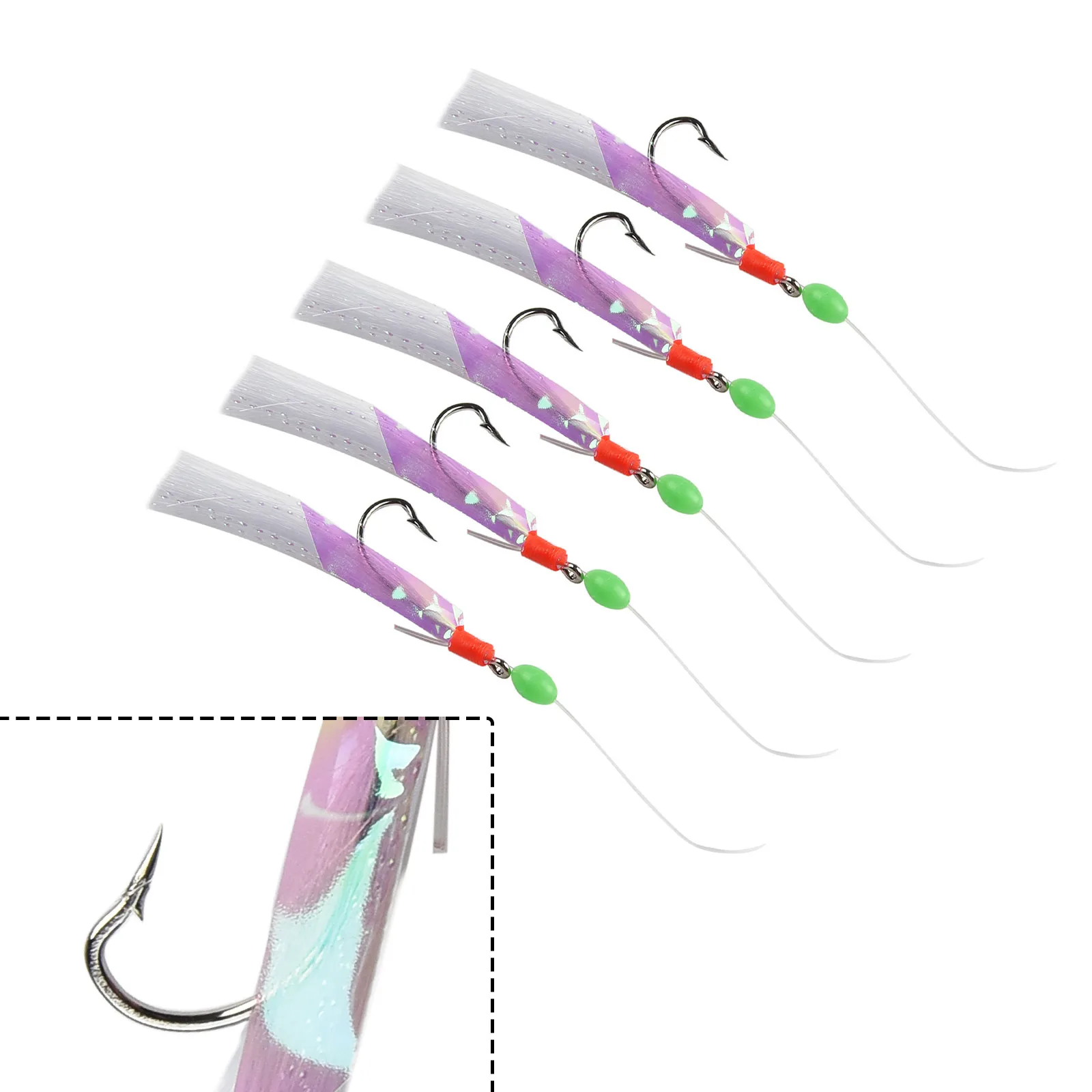 5Pcs Sabiki Soft Fishing Lure Rigs Jigs Lure Hook Herring Feather Lure Artificial Bait Fishing Tackle Accessories Iscas Pesca
5Pcs Sabiki Soft Fishing Lure Rigs Jigs Lure Hook Herring Feather Lure Artificial Bait Fishing Tackle Accessories Iscas Pesca