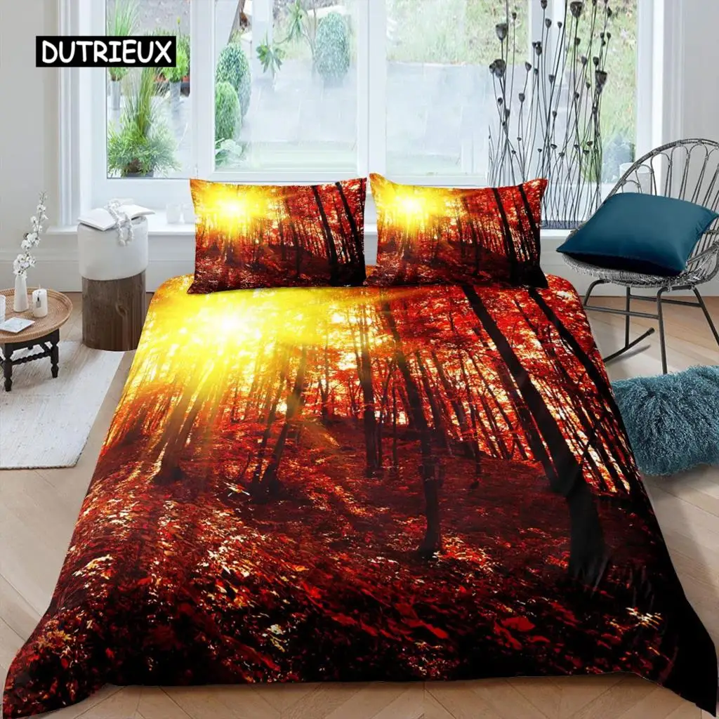 Autumn Duvet Cover Set Fallen Leaves Red Maple Leaf Nature Bedding Set Microfiber Sunshine Tree Woods Natural King Quilt Cover
Autumn Duvet Cover Set Fallen Leaves Red Maple Leaf Nature Bedding Set Microfiber Sunshine Tree Woods Natural King Quilt Cover