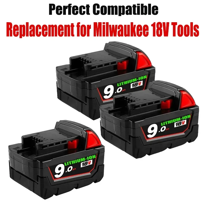 Original 18V 9.0Ah Replacement Lithium Ion Battery For Milwaukee M18 Power Tool Batteries 48-11-1815 48-11-1850 48-11-1860 Z50
Original 18V 9.0Ah Replacement Lithium Ion Battery For Milwaukee M18 Power Tool Batteries 48-11-1815 48-11-1850 48-11-1860 Z50