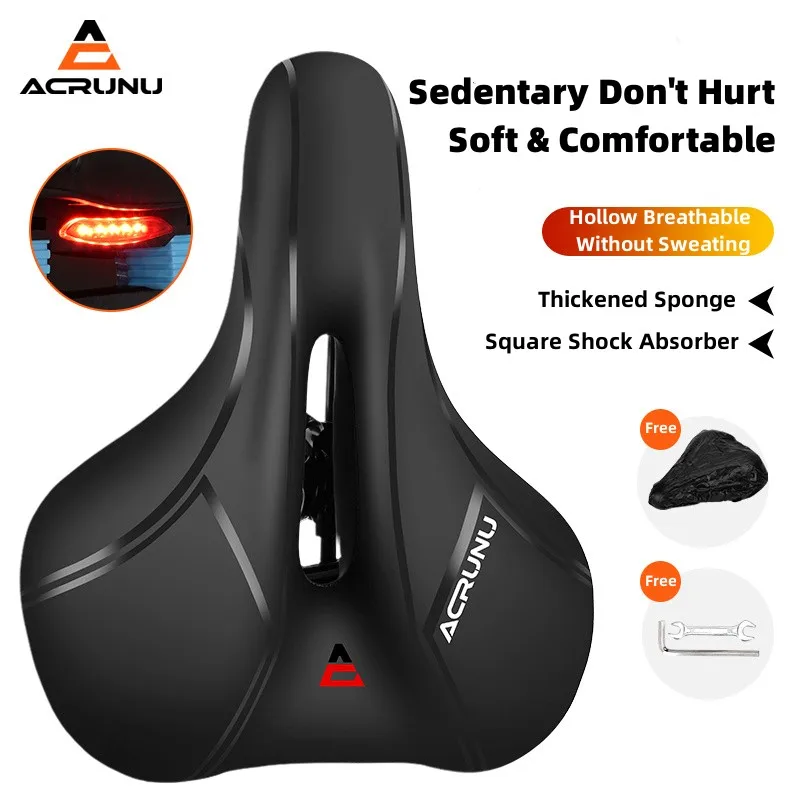 Hollow Breathable Bicycle Saddle Men MTB Road Bike Saddle Shock Absorbing Comfortable Big Butt Bike Seat with Safety Warning
Hollow Breathable Bicycle Saddle Men MTB Road Bike Saddle Shock Absorbing Comfortable Big Butt Bike Seat with Safety Warning
