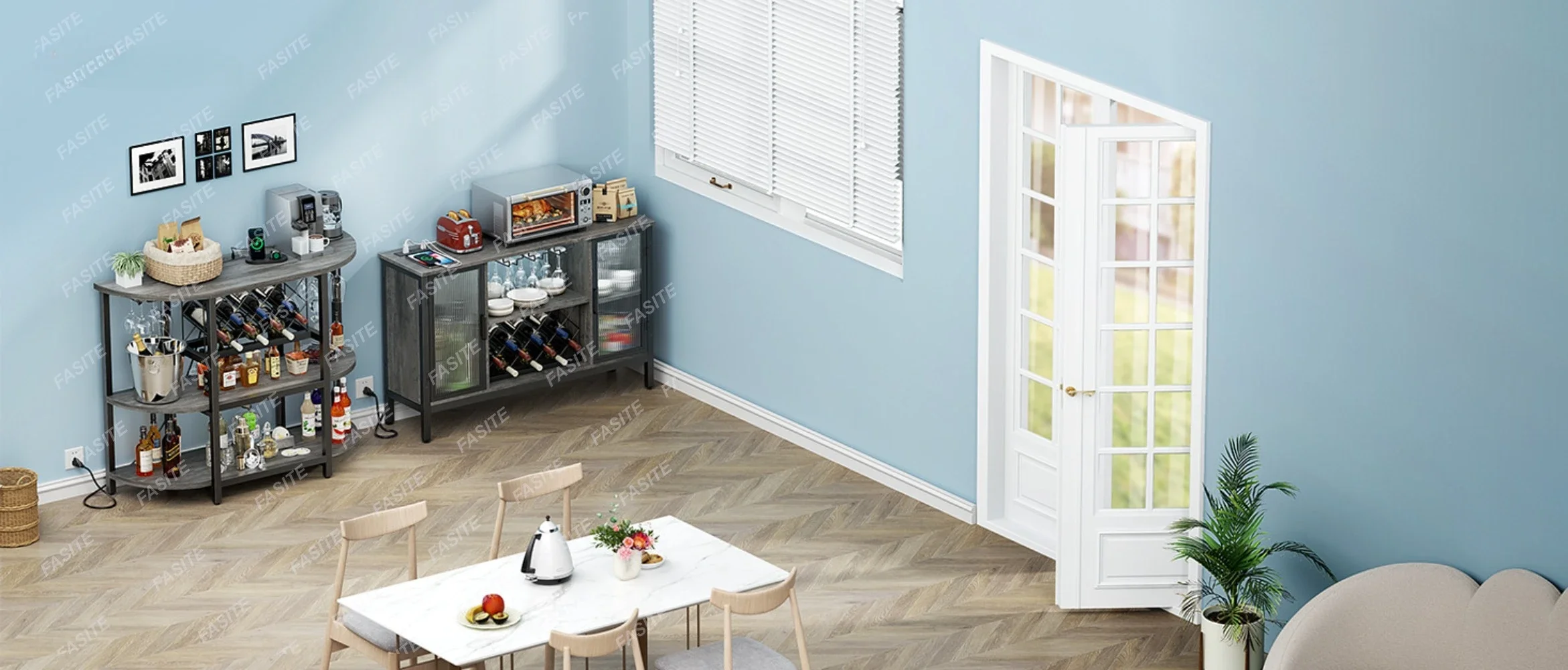 Bar Table Cabinet With Power Outlet, LED Home Mini Bar Cabinet For Liquor, Metal Wine Bar Stand With 4-Tier Storage Bar Table Cabinet With Power Outlet, LED Home Mini Bar Cabinet For Liquor, Metal Wine Bar Stand With 4-Tier Storage