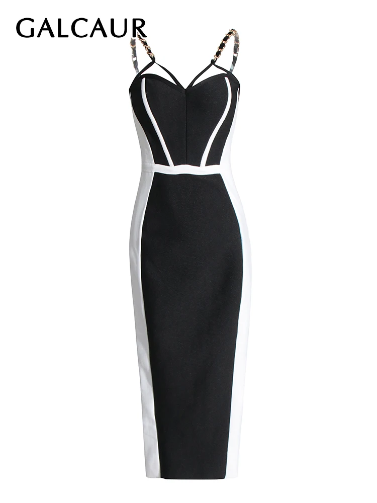 GALCAUR Sexy Colorblock Dress For Women Square Collar Sleeveless High Waist Patchwork Zipper Elegant Slim A Line Dresses Female
GALCAUR Sexy Colorblock Dress For Women Square Collar Sleeveless High Waist Patchwork Zipper Elegant Slim A Line Dresses Female