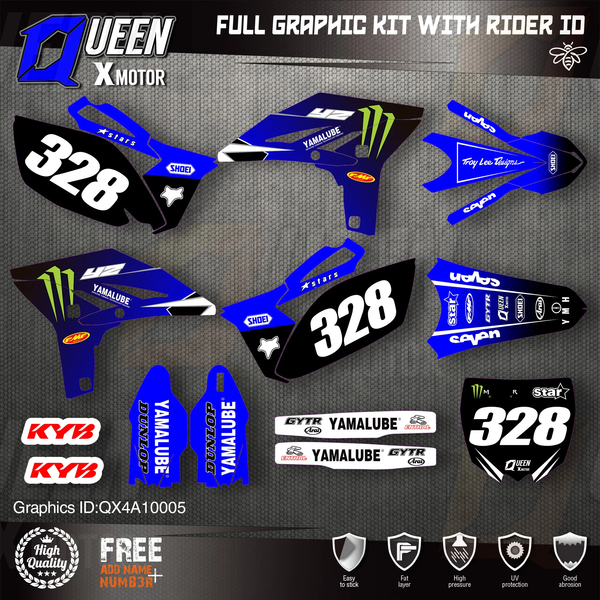 QUEEN X MOTOR Custom Team Graphics Backgrounds Decals 3M Stickers Kit For YAMAHA 2010-2013 YZF250 005
QUEEN X MOTOR Custom Team Graphics Backgrounds Decals 3M Stickers Kit For YAMAHA 2010-2013 YZF250 005