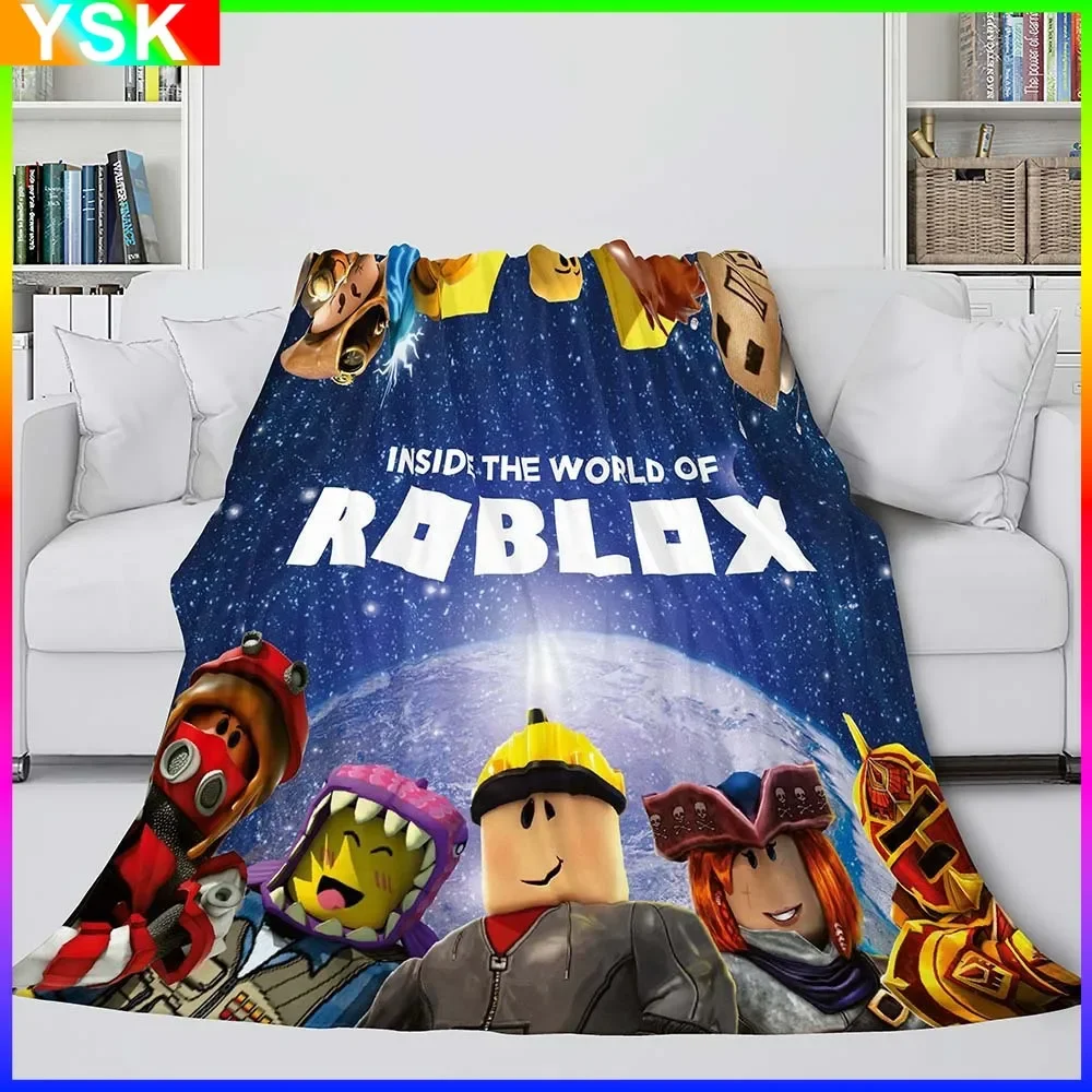 

150x220CM ROBLOX Flannel Blanket Thickened Cover Soft Warm Skin-friendly Blanket Family Sofa Blanket Wear-resistant and Durable