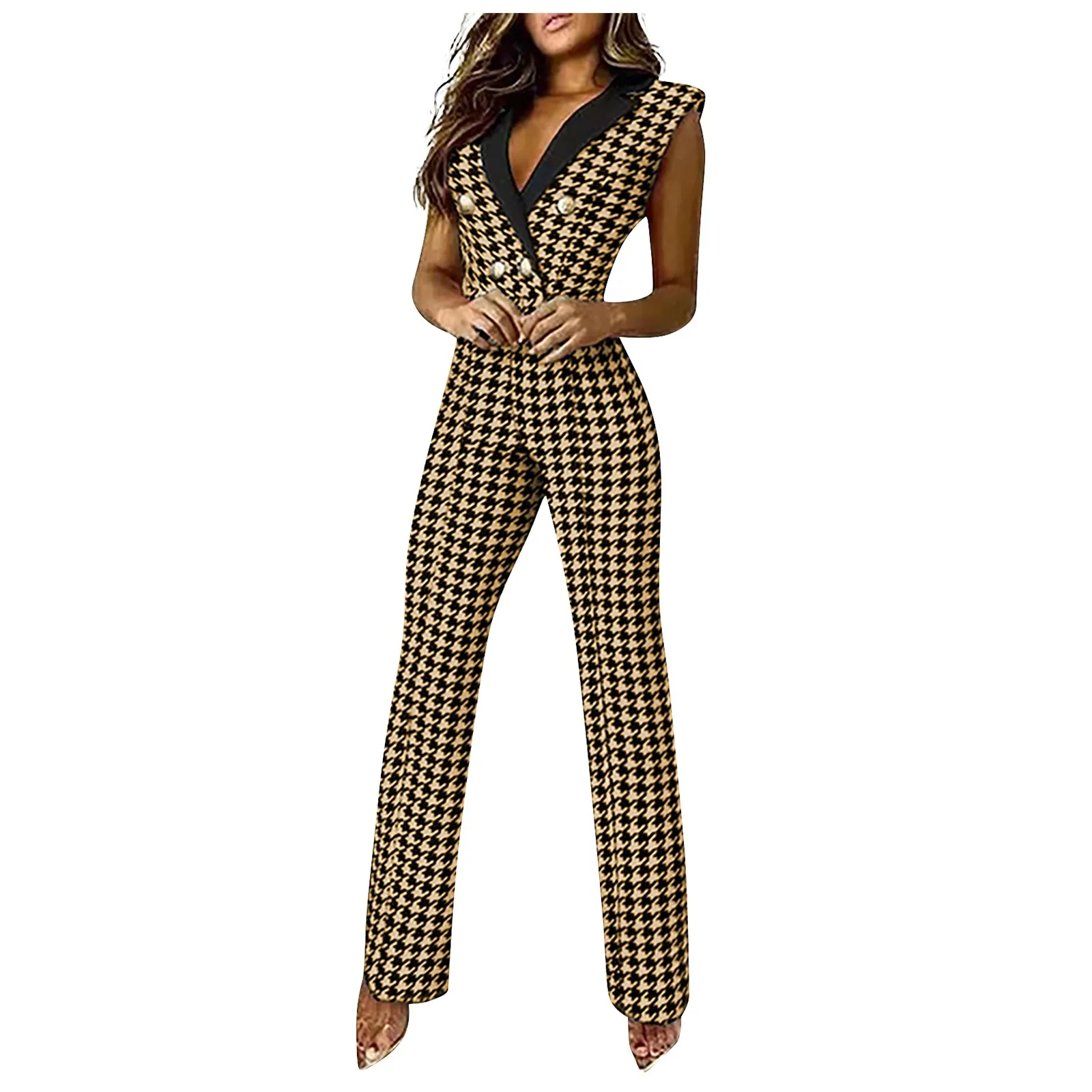 Women'S Color Matching Button V-Neck Printing Stitching Slim Jumpsuit Bodysuit Women'S Summer Jumpsuit Summer Outfits For Women
Women'S Color Matching Button V-Neck Printing Stitching Slim Jumpsuit Bodysuit Women'S Summer Jumpsuit Summer Outfits For Women