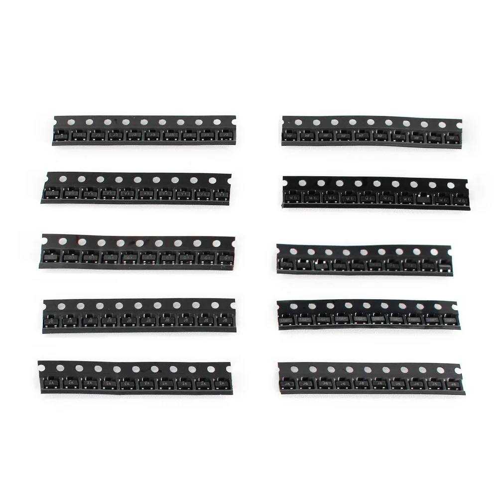 100PCS 10 Kinds SMD Transistor Kit S9013 S9014 S9015 S9018 MMBT3904 MMBT3906 SS8050 SS8550 2N5551 2SC1815 SOT-23 transistor
100PCS 10 Kinds SMD Transistor Kit S9013 S9014 S9015 S9018 MMBT3904 MMBT3906 SS8050 SS8550 2N5551 2SC1815 SOT-23 transistor
