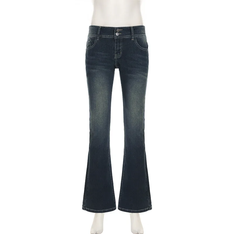 2000s Clothes Y2k Low Rise Boot Cut Jeans Woman Casual Black Striped Denim Trousers Streetwear Flare Pants P77-DD25 264 S7fdab013dd334c55a321778915545fd8Y