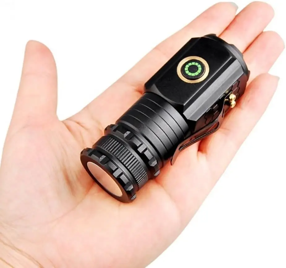 

Светодиодный мини-фонарик, 3 светодиода, сверхмощная фотовспышка, Портативная USB перезаряжаемая Встроенная батарея с зажимом для ручки и магнитом на конце