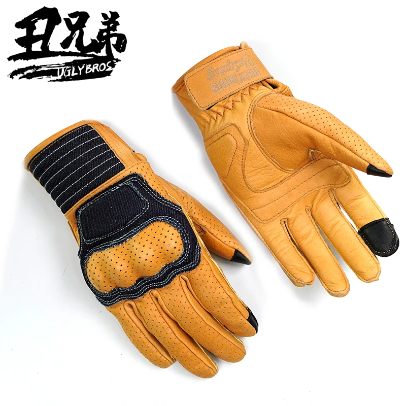 Uglybros Genuine Leather DenimTouch Screen Motorcycle Road Driving Safety Protection Windproof Motorbike Gloves Guantes Moto 
Uglybros Genuine Leather DenimTouch Screen Motorcycle Road Driving Safety Protection Windproof Motorbike Gloves Guantes Moto