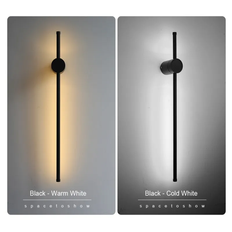 

Minimalism LED Wall Lamp Longer Modern Home Bedroom Decor Bedside Reading Light Stairs Background Black Bathroom Mirrors Sconce