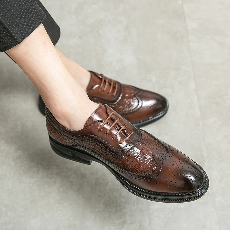 Men Shoes Business Fashion Original Leather Shoes Formal Wedding Shoes Men Slip on Office Oxford Shoes Crocodile Pattern Luxury
Men Shoes Business Fashion Original Leather Shoes Formal Wedding Shoes Men Slip on Office Oxford Shoes Crocodile Pattern Luxury