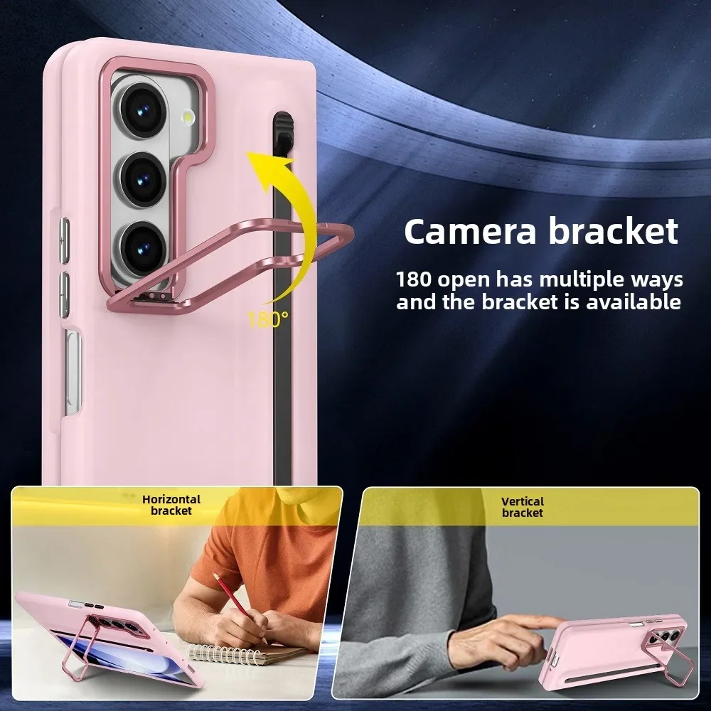 Business Lens Bracket Premium Film Integrated Case For Samsung Galaxy Z Fold 7 6 5 4 3 With Pen Slot Holder Anti-Drop Hard Cover Business Lens Bracket Premium Film Integrated Case For Samsung Galaxy Z Fold 7 6 5 4 3 With Pen Slot Holder Anti-Drop Hard Cover