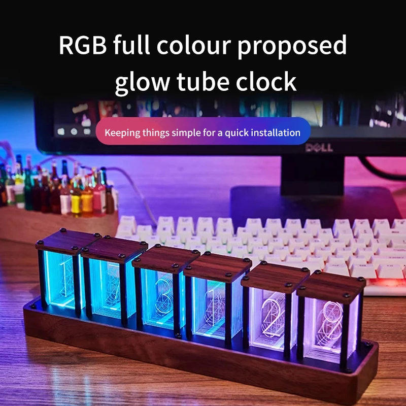 RGB Glow Clock Quasi-glow Tube Clock Assembly-free Led Digital Alarm Timer Walnut Cross-border Creative Alarm Clock Night Lights
RGB Glow Clock Quasi-glow Tube Clock Assembly-free Led Digital Alarm Timer Walnut Cross-border Creative Alarm Clock Night Lights