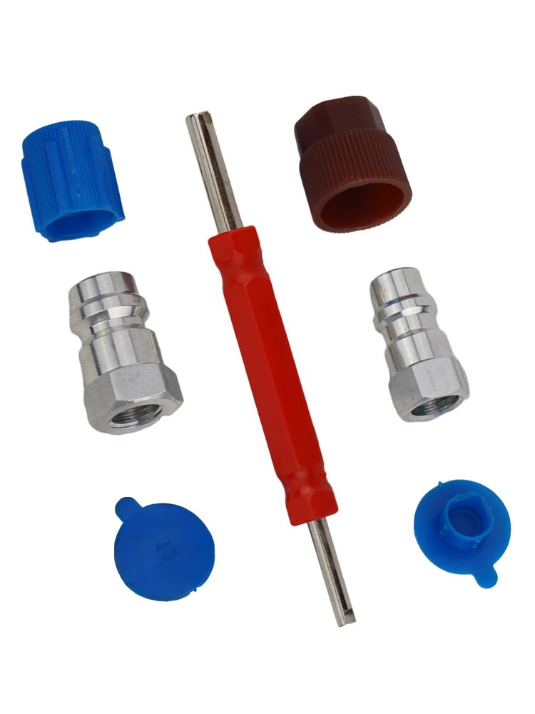 Adapter Retrofit Kit for R12 to R134a Air Conditioning Conversion with Removal and Valve Core Remover Included
Adapter Retrofit Kit for R12 to R134a Air Conditioning Conversion with Removal and Valve Core Remover Included