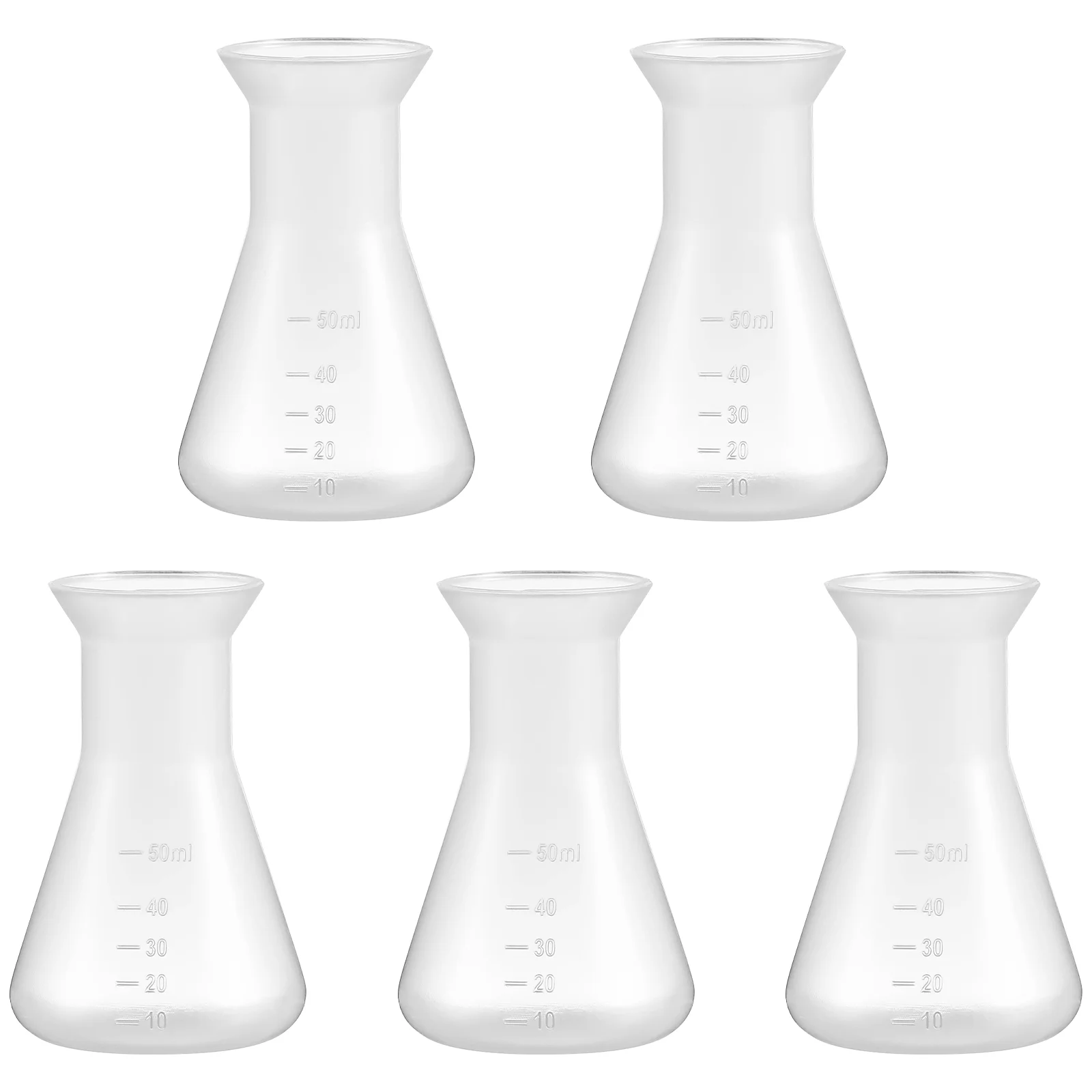 

5 шт. колба пластиковые конусные стаканы Erlenmeyer конические мерные прозрачные