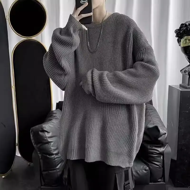 Men's sweater fall and winter solid color round neck pullover Harajuku loose casual bottoming shirt trend versatile knitwear
Men's sweater fall and winter solid color round neck pullover Harajuku loose casual bottoming shirt trend versatile knitwear