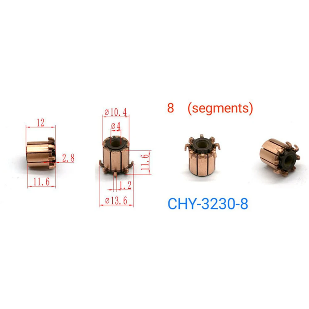 1Pcs 10.4 X 4 X11.6(12) Mm 8P Teeth Copper Hook Type Electrical Motor Commutator CHY-3230-8 Motor Commutator Hook Type
1Pcs 10.4 X 4 X11.6(12) Mm 8P Teeth Copper Hook Type Electrical Motor Commutator CHY-3230-8 Motor Commutator Hook Type