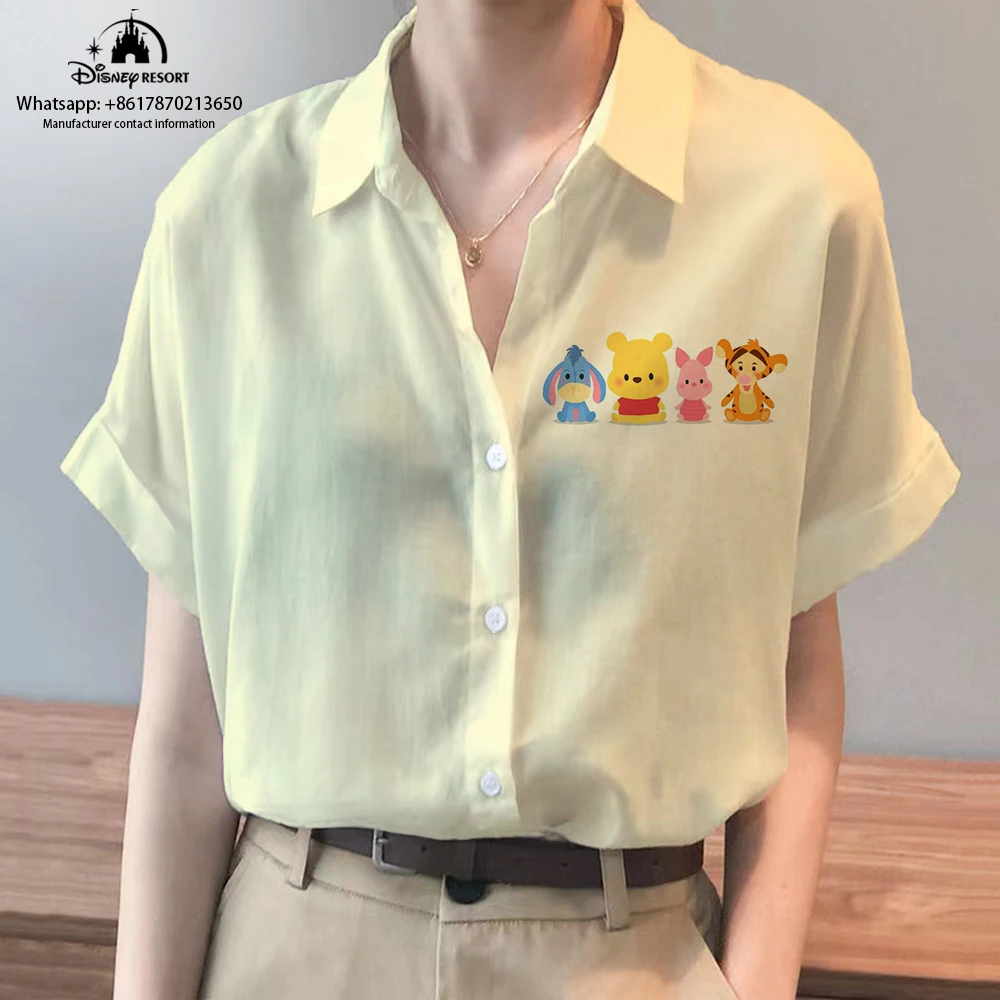 Summer Ladies New Disney Brand Winnie the Pooh and Minnie Anime Harajuku Short Sleeve Shirt Fashion Casual Women's Kawaii Tops
Summer Ladies New Disney Brand Winnie the Pooh and Minnie Anime Harajuku Short Sleeve Shirt Fashion Casual Women's Kawaii Tops