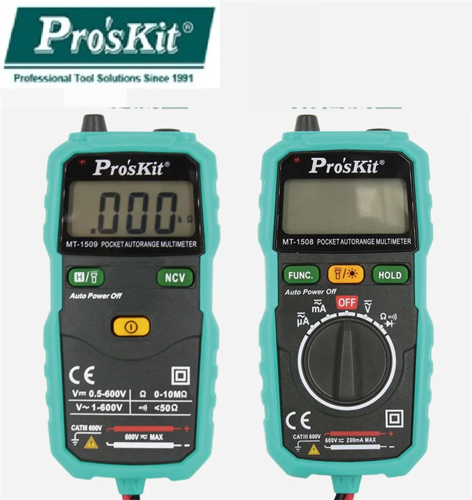New Taiwan Pro 'skit MT-1508 MT-1509 Smart Pocket Type Automatic Range Digital Multimeter Anti-burn High Precision Multimeter
New Taiwan Pro 'skit MT-1508 MT-1509 Smart Pocket Type Automatic Range Digital Multimeter Anti-burn High Precision Multimeter