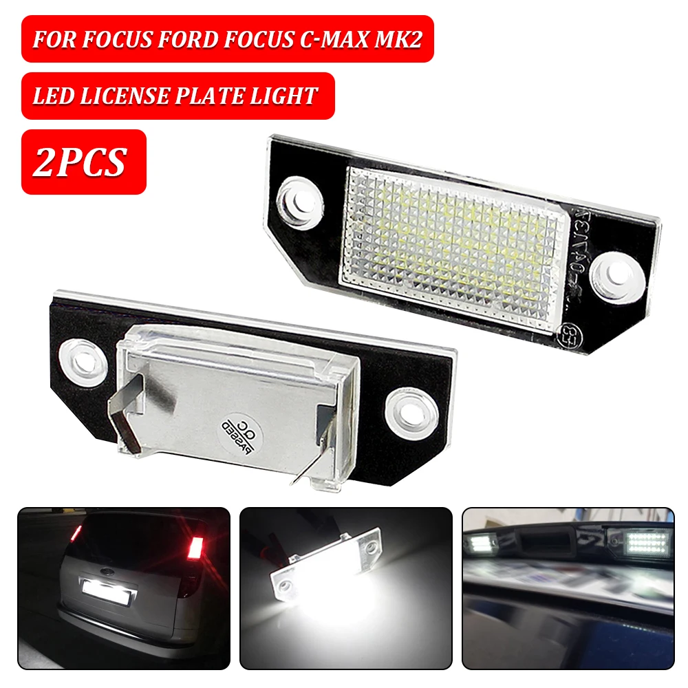 

2PCS 12V LED License Plate Light White Light FitFor Ford Focus C-MAX I 03 -07 MK2 03-08 LED Number Plate Lamp Bulb