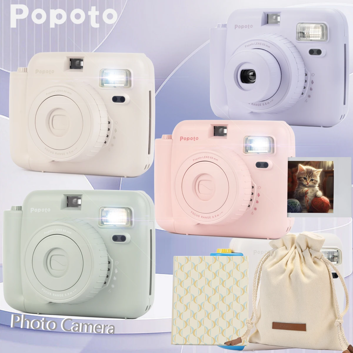 Popoto One-time Image Instant For Polaroid Instant Instax Fashionable Smooth shape Simple Selfie mode Film Simple to Operate
Popoto One-time Image Instant For Polaroid Instant Instax Fashionable Smooth shape Simple Selfie mode Film Simple to Operate