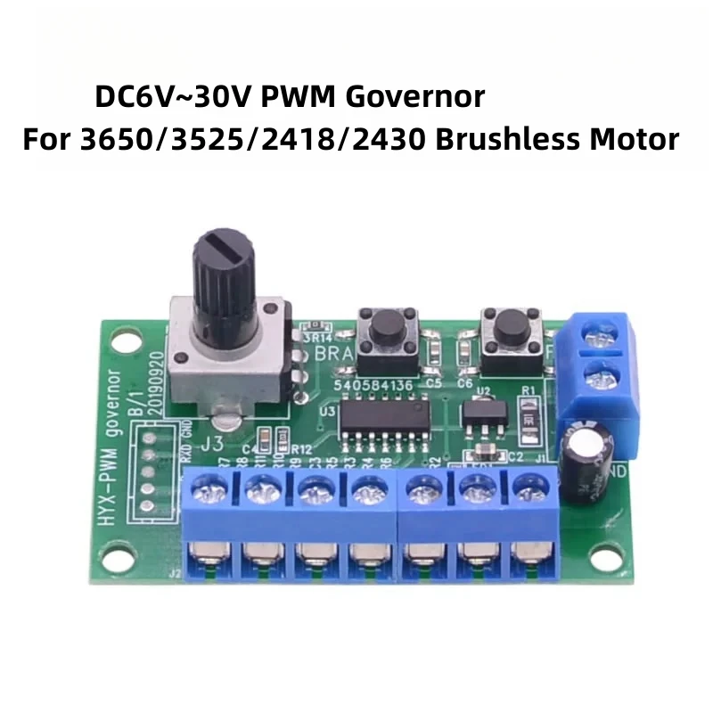

DC6V-30V PWM Governor Speed Regulator For Brushless DC Motor Controller 3650/3525/2418/2430 Accessories