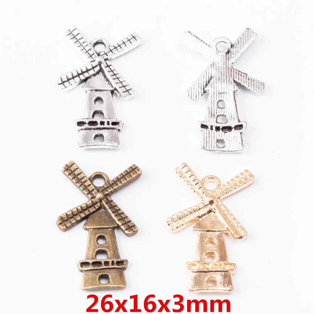 

80pcs windmill Craft Supplies Charms Pendants for DIY Crafting Jewelry Findings Making Accessory 2328