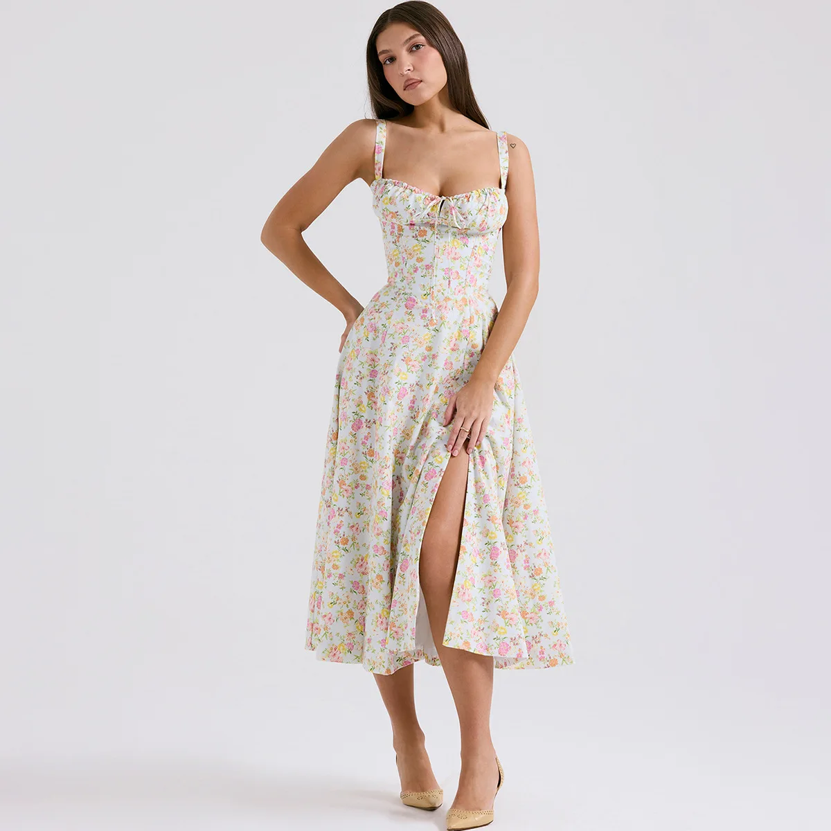 Suninheart 2024 Casual Spaghetti Strap Summer Dress Elegant Midi Floral Print Fit and Flare Dress Sexy Birthday Party Dresses
Suninheart 2024 Casual Spaghetti Strap Summer Dress Elegant Midi Floral Print Fit and Flare Dress Sexy Birthday Party Dresses