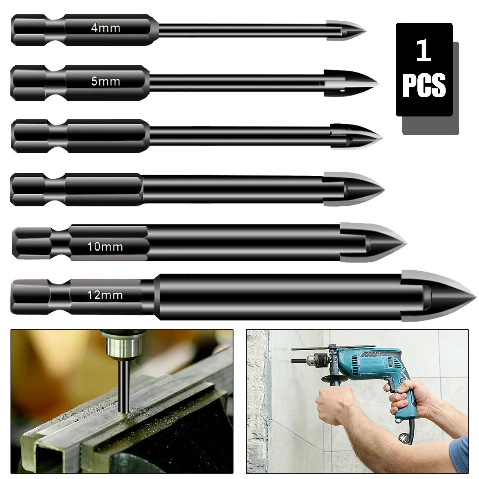 4/5/6/8/10/12mm Multifunctional Triangle Drill Bit Hex Tile Drill Bits Kit Tool For Concrete Porcelain Tile Glass Carbide Drills
4/5/6/8/10/12mm Multifunctional Triangle Drill Bit Hex Tile Drill Bits Kit Tool For Concrete Porcelain Tile Glass Carbide Drills