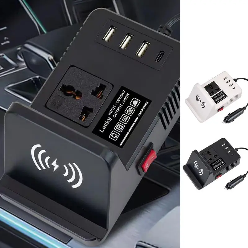 

Car Inverter 3 Fast Charging USB Ports 200W Car Charger Automotive Inverter Voltage Converter Plug Converter for Mobile Phone