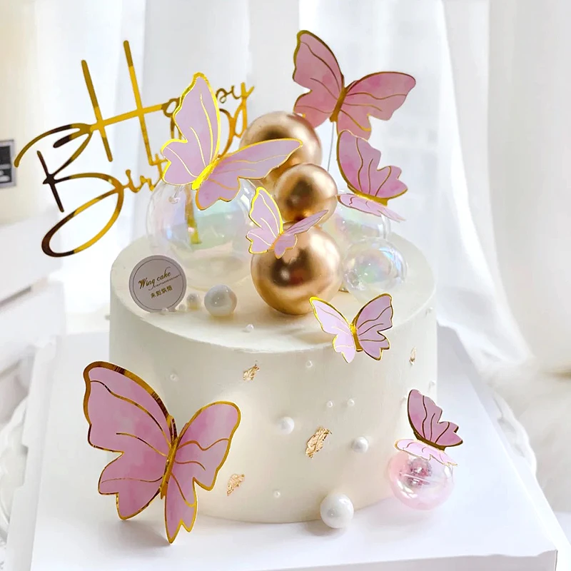 10/12pcs Purple Pink Butterfly Cake Toppers Gold Happy Birthday Wedding Party Cake Decoration Princess Girl Baby Shower Supplies
10/12pcs Purple Pink Butterfly Cake Toppers Gold Happy Birthday Wedding Party Cake Decoration Princess Girl Baby Shower Supplies