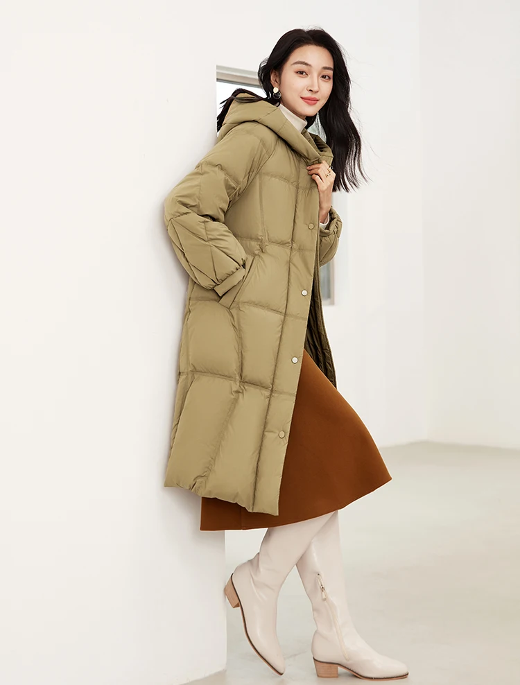 SENTUBILA Women's Winter Puffer Down Jacket Women 2024 Hooded Lantern Sleeve Windproof Mid-Length Down Coats Ladies W44Y58448X SENTUBILA Women's Winter Puffer Down Jacket Women 2024 Hooded Lantern Sleeve Windproof Mid-Length Down Coats Ladies W44Y58448X