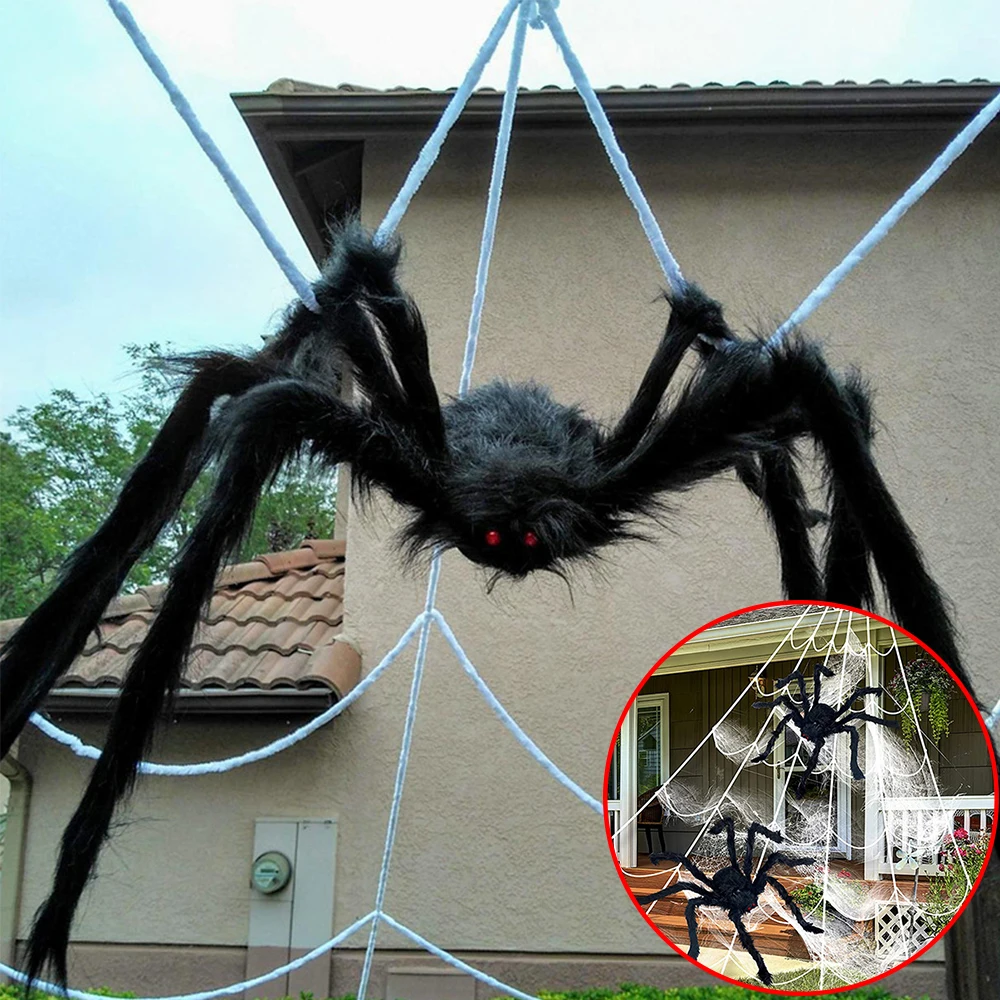 Plush Giant Spider Halloween Outdoor Decorations Horror Haunted House Garden Decor Halloween Party Decors Large Spider Web Props
Plush Giant Spider Halloween Outdoor Decorations Horror Haunted House Garden Decor Halloween Party Decors Large Spider Web Props