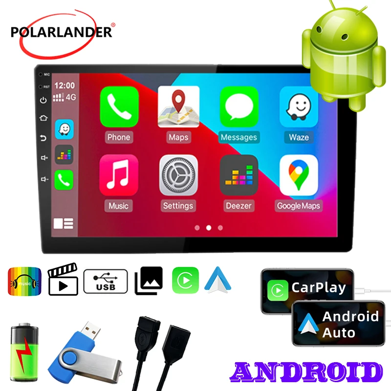 Car Radio Android 10 Universal 2 Din 10" Smart Voice Multimedia MP5 Player MirrorLink Wireless Carplay Bluetooth GPS Navigation
Car Radio Android 10 Universal 2 Din 10" Smart Voice Multimedia MP5 Player MirrorLink Wireless Carplay Bluetooth GPS Navigation