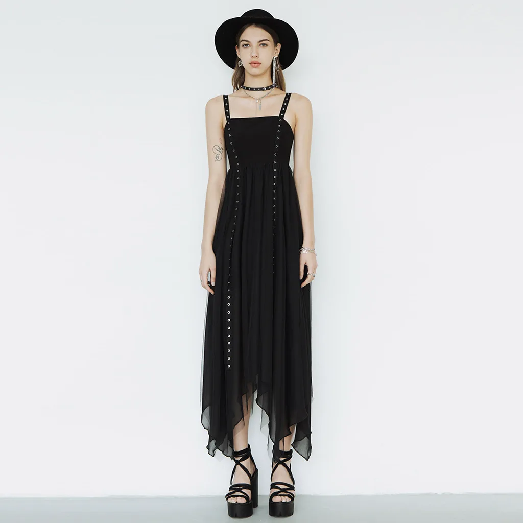 PUNKRAVE Women's Punk Collected Waist Slip Dress Asymmetric Perspective 30A Mesh Summer Long Skirts
PUNKRAVE Women's Punk Collected Waist Slip Dress Asymmetric Perspective 30A Mesh Summer Long Skirts