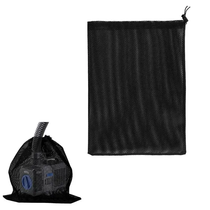 

Барьерная сумка для насоса, сетчатый мешок для фильтров пруда со шнурком, из полиэстера, черного цвета, для аквариума и пруда