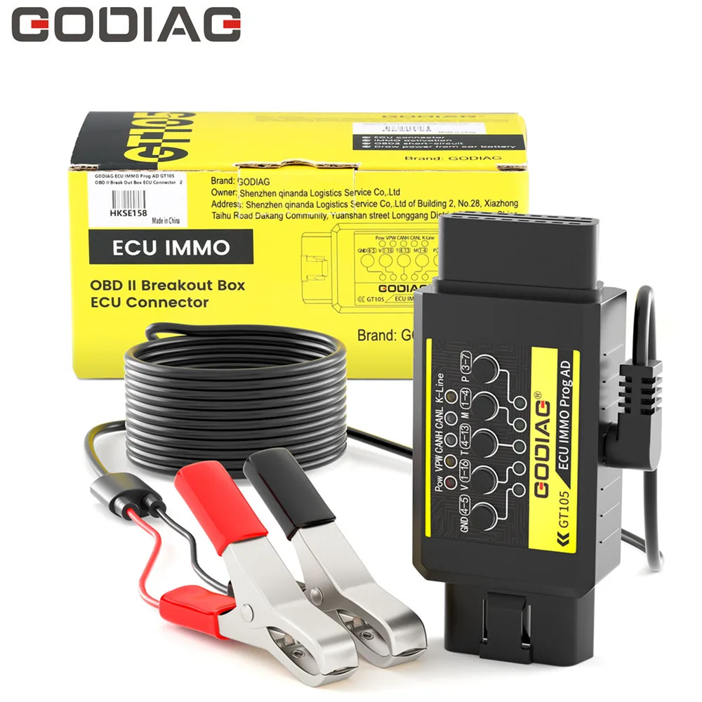 GODIAG ECU IMMO Prog AD GT105 OBD II Break Out Box Assistant Connector |