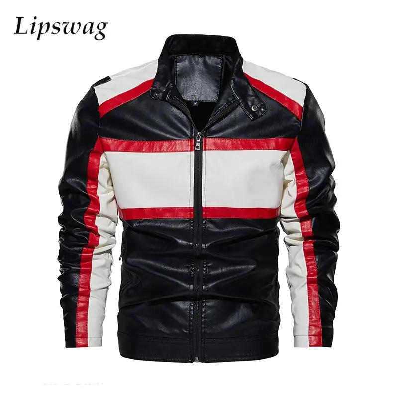 Motorcycles Biker Leather Jacket Men Coats Fall Fashion Slim Fit Stand Collar Zip-up Jackets Winter Vintage Patchwork Men's Coat
Motorcycles Biker Leather Jacket Men Coats Fall Fashion Slim Fit Stand Collar Zip-up Jackets Winter Vintage Patchwork Men's Coat