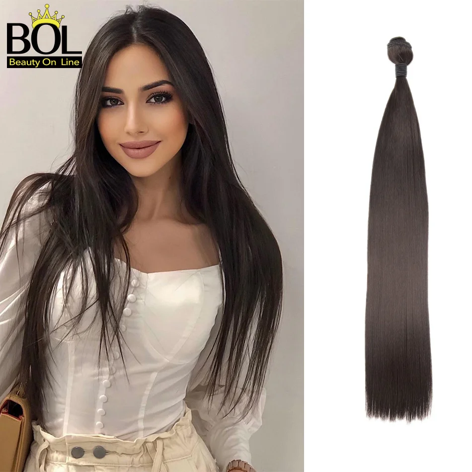 BOL Synthetic Straight Hair Bundles 120g Brown Thick Hair Exetension Full to End 22-30inch Yaki Straight Fake Hair For Women
BOL Synthetic Straight Hair Bundles 120g Brown Thick Hair Exetension Full to End 22-30inch Yaki Straight Fake Hair For Women