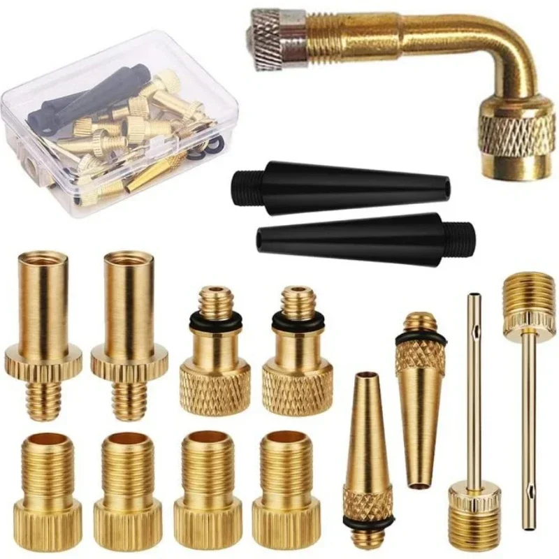 

Copper Bicycle Valve Adapter Set Anti-corrosion Sv Av Dv Mtb Mountain Bike Inflator Pump Accessories