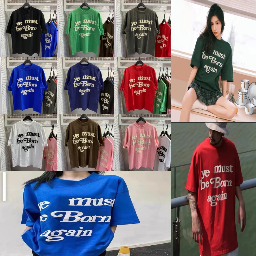 

2024 Multi Color CPFM .XYZ T Shirt 3D Puff Ye Must Be Born Again Logo Tee Men Women Kanye West Short Sleeve Cotton T-Shirts Tops